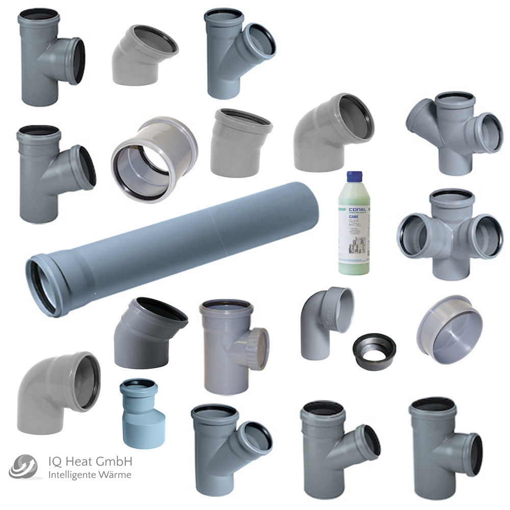 HT Rohr Abwasserrohr Formstücke Abwasser Installation DN 40, 50, 75, 90, 110 HT Rohr Abwasserrohr Formstücke Abwasser Installation DN 40, 50, 75, 90, 110