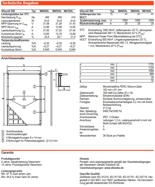 Viessmann Vitovolt 300 M410 AL blackframe Photovoltaik Solarmodul 410 W PV Modul