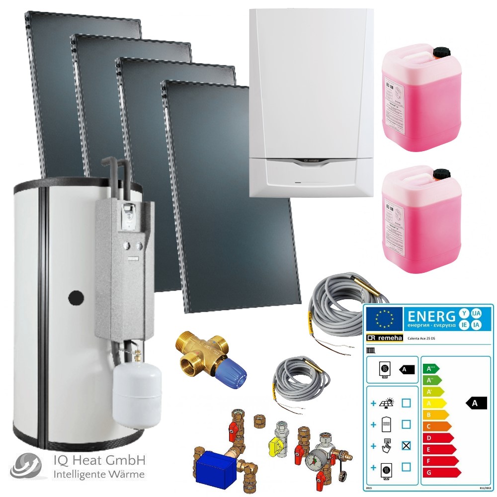 Remeha Paket Gas Brennwert Solar Paket Calenta Ace 25 DS Nova Plus ST 625-10 AD