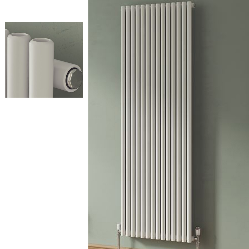 Design Röhrenradiator Espacio vertikal weiss Röhrenheizkörper Heizwand Heizung