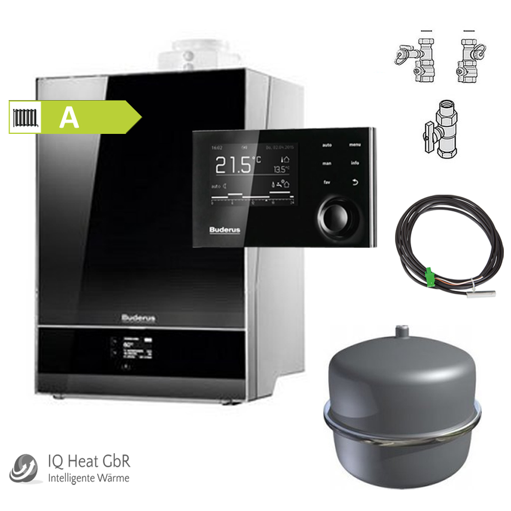 Buderus Logaplus-Paket W50S Solar GB192-25 i H schwarz RC310 1 HK