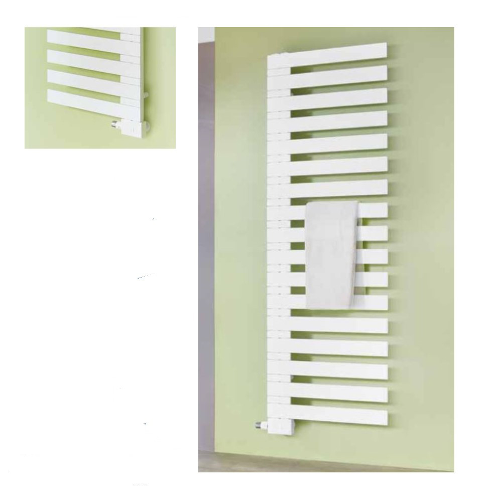 BEMM Triola Top Badheizkörper H 1184 x B 500 mm RAL 9016 weiß + Eck-Armatur