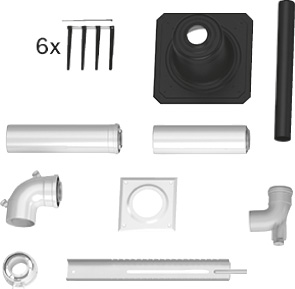 Buderus Abgassystem Grundbausatz Schacht GA-K DN60/100 Schachtabdeckung Kunst
