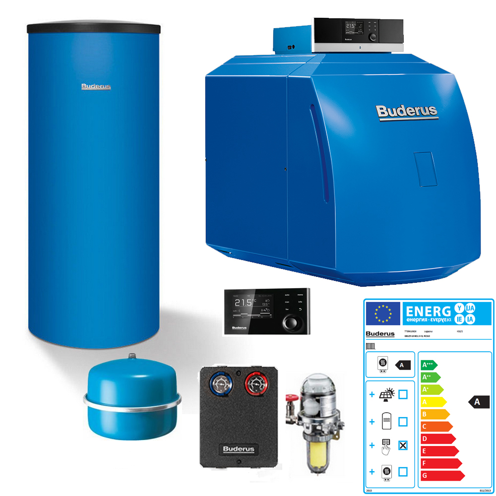 Buderus Ölbrennwertkessel GB125 22 kW Speicher SU160 200 RC310 MC110 Ölheizung