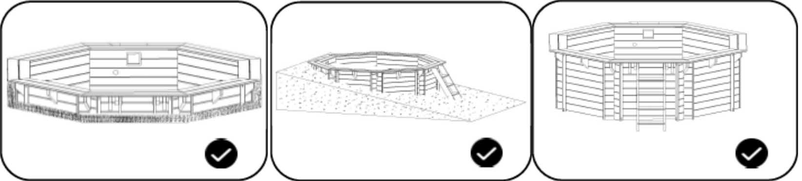 OKU Holzpool EMOTION-FUN rund 5,1 m x 1,2 m 800410 Pool Folie blau komplett