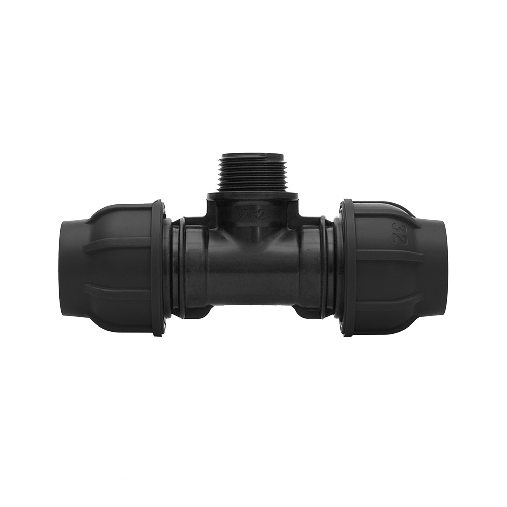 Gebo Plast T-Stück mit Aussengewinde PE Klemmfitting Abzweig Klemmverbinder Gebo Plast T-Stück mit Aussengewinde PE Klemmfitting Abzweig Klemmverbinder