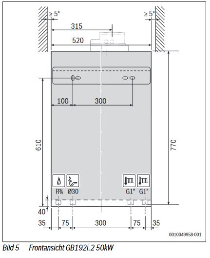 Buderus Paket W50S Gasbrennwert Gerät Logamax plus GB192i.2 50 kW BC400