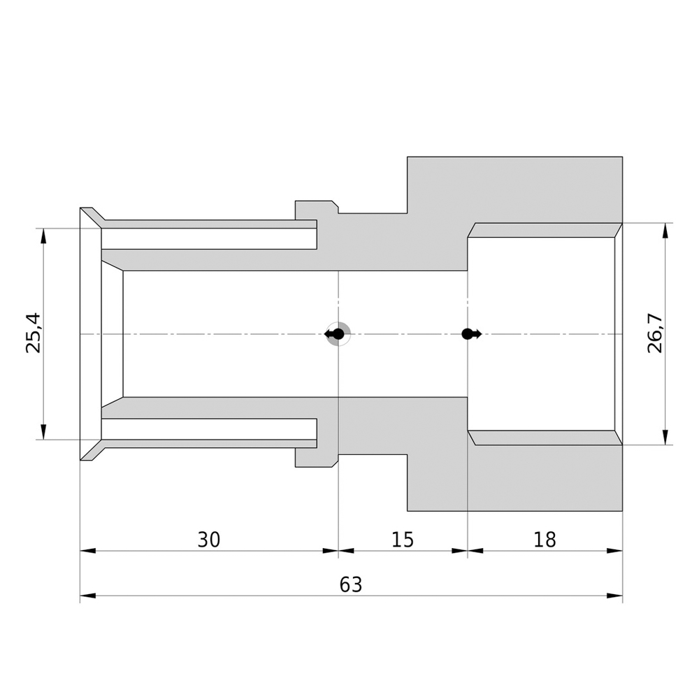 Wavin Tigris K5 Pressfitting Übergang IG Ü-Muffe 16 I 20 I 25 I 32 I 40 mm
