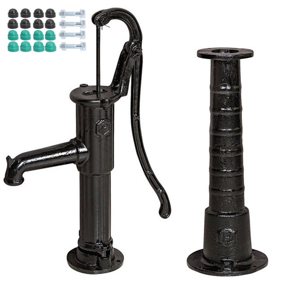 Schwengelpumpe Handpumpe mit Rundflansch Typ 75 + Pumpenständer schwarz