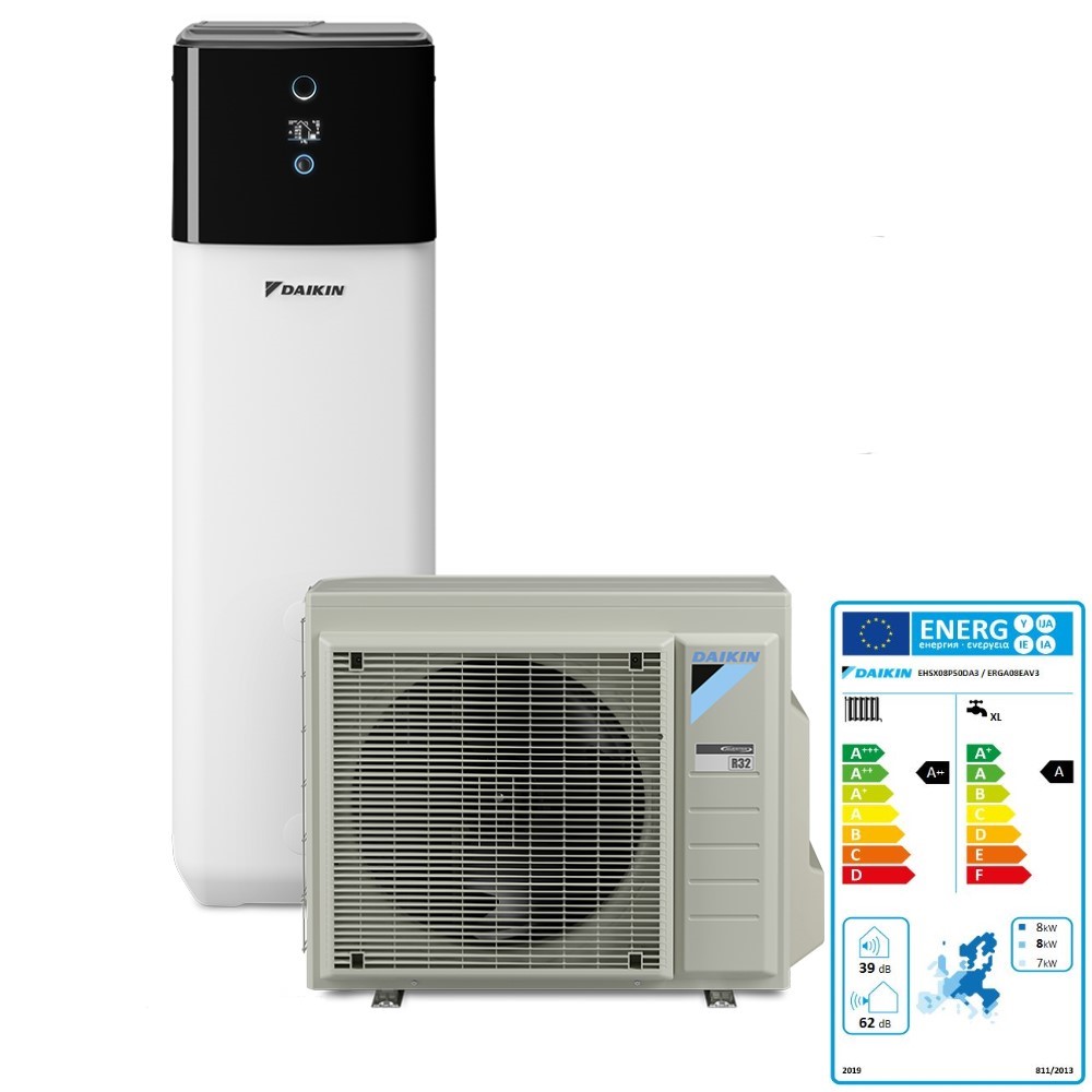 Daikin Altherma 3 R 8 kW Luft Wasser Wärmepumpe Speicher ECH2O 508 H/C Paket