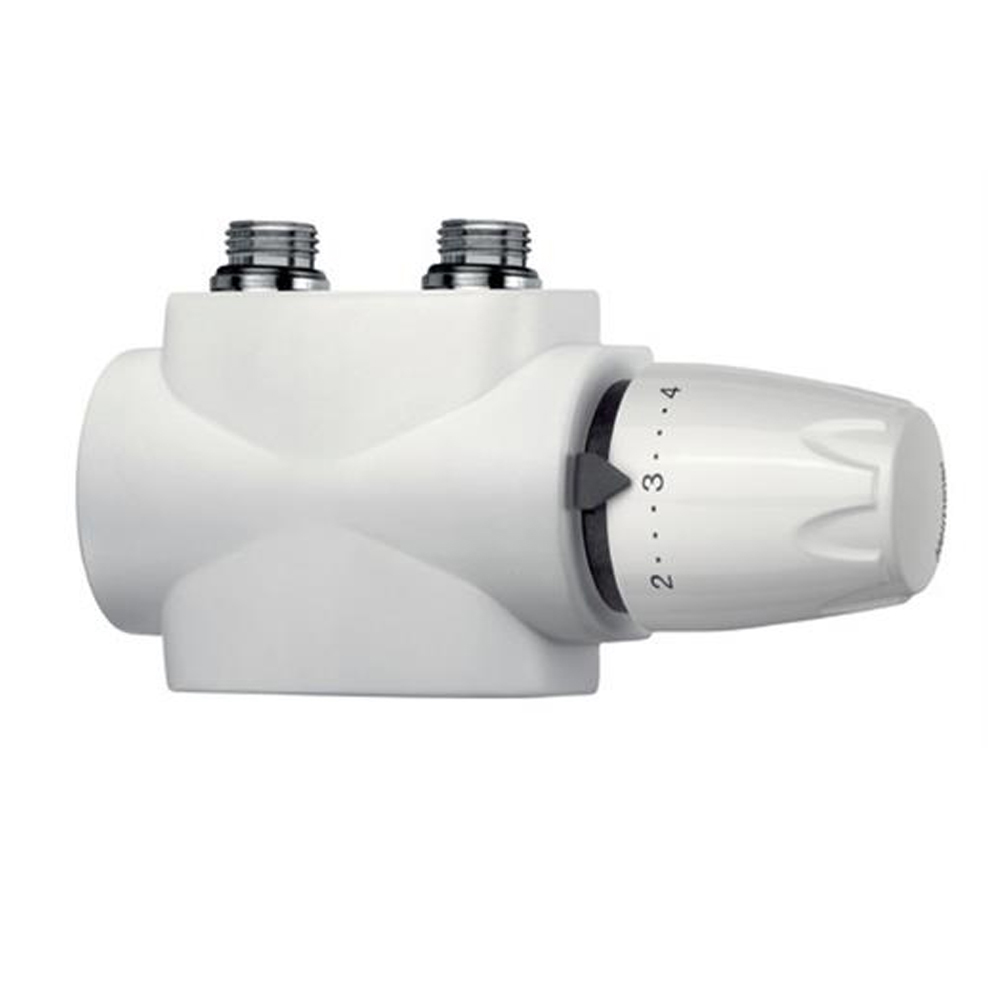 Heimeier Multilux 4-Set weiß - Badheizkörper Mittelanschluss Thermostatkopf DX