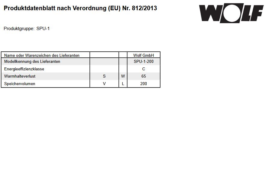 Wolf Pufferspeicher SPU-1-200 für Wärmepumpen Trennspeicher 2483884 CHA BWL BWS