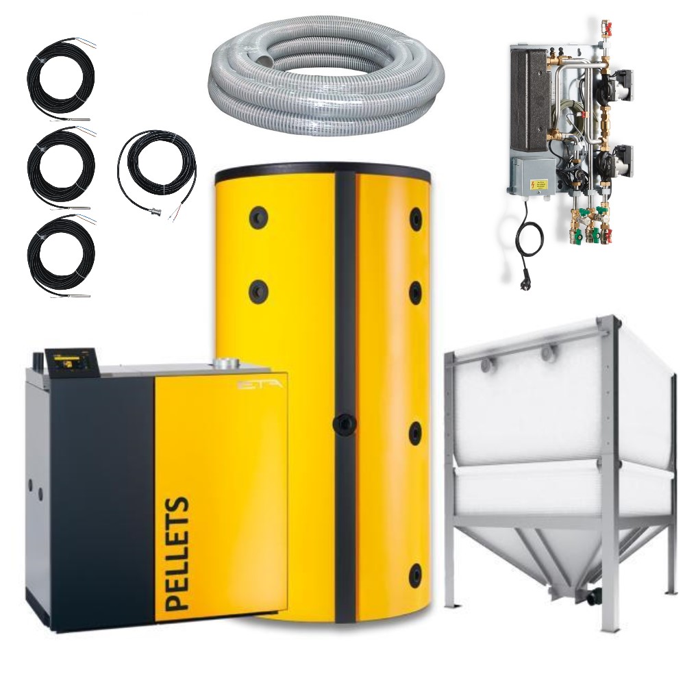 ETA Pelletkessel PU15 Paket Pufferspeicher SP600 ETAbox21 Pelletsunit FWM-E