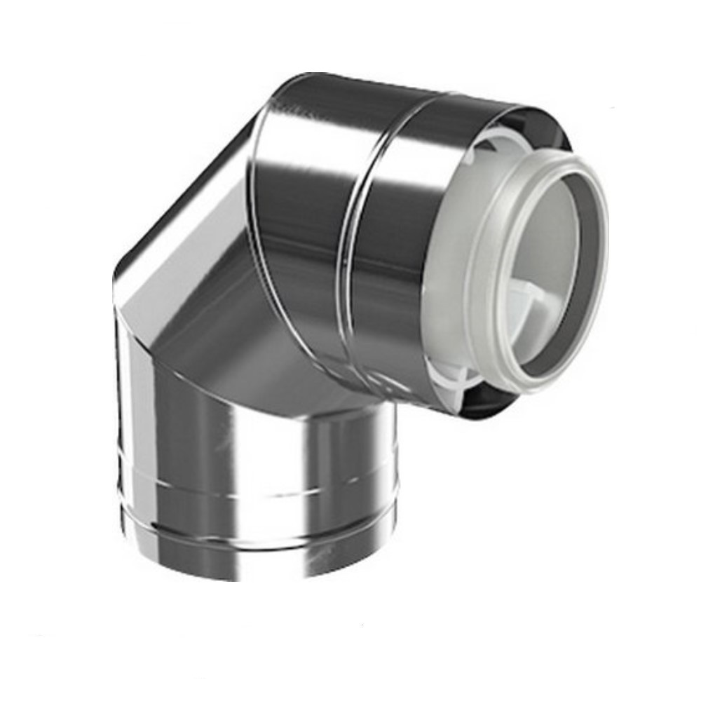 Buderus Abgasrohr Edelstahl konzentrischer Bogen DN80/125 87 Grad Aussenwand