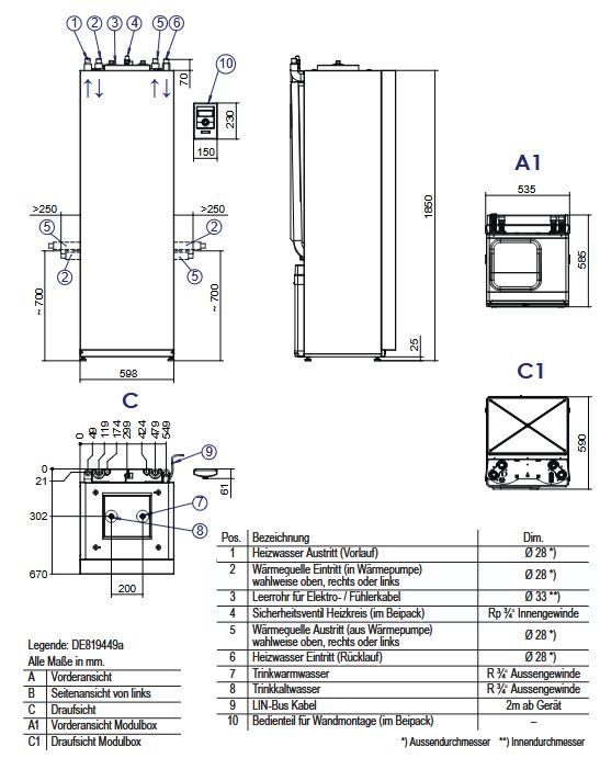 Novelan Sole Wärmepumpe WSV 6.3H1/3M 400V R290 heizen leistungsgeregelt 10382241