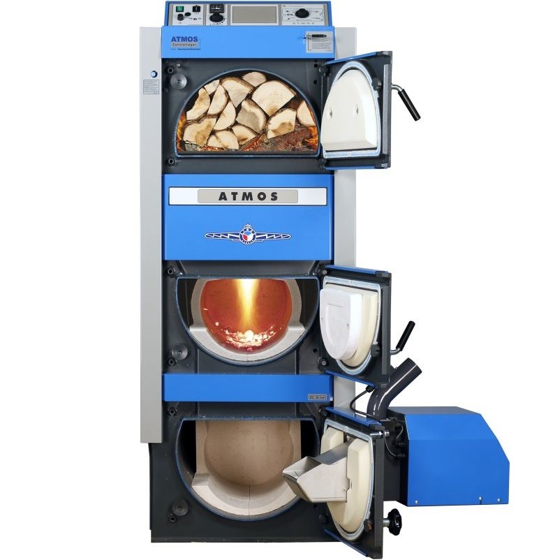 Atmos Kombikessel DC25GSP Pelletbrenner A25 Holzvergaser Pelletkessel Heizung