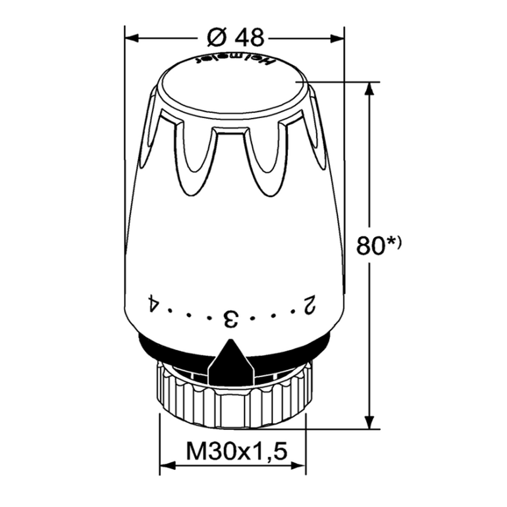IMI Heimeier Thermostat-Kopf DX RAL 9005 tiefschwarz 6700-00.507