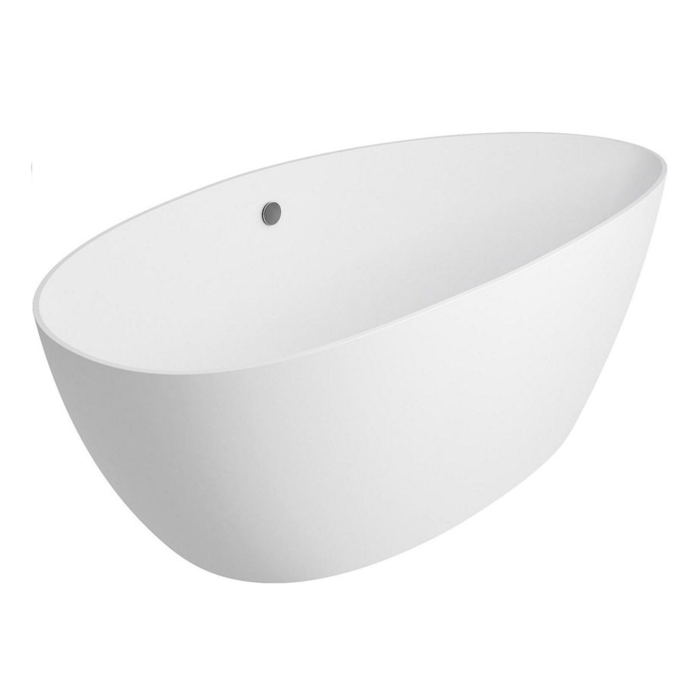 Evenes Mineralguss Badewanne EBBA 170 x 62 x 77 cm Überlauf links 250 l weiß