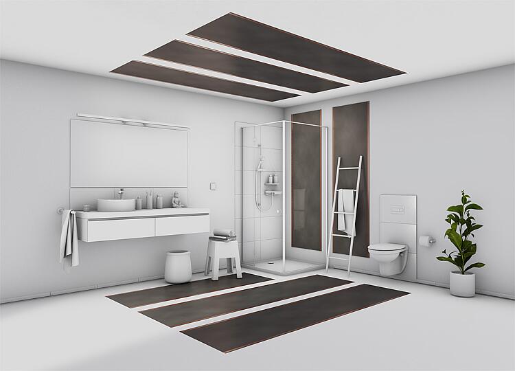 Intercal Elektro Fussbodenheizung ECOHEAT Carbon Set 2 3,0 m² 400 W Wandheizung