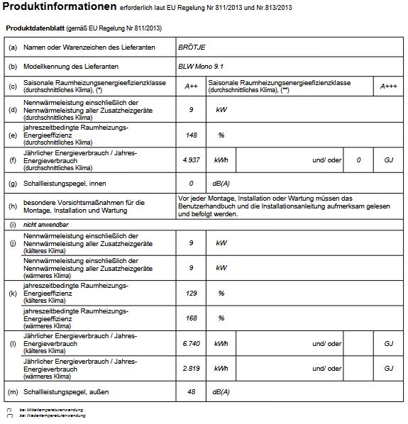 BRÖTJE Luft Wärmepumpe BLW Mono 9.1 Monoblock R290 Luft/Wasser 7809935
