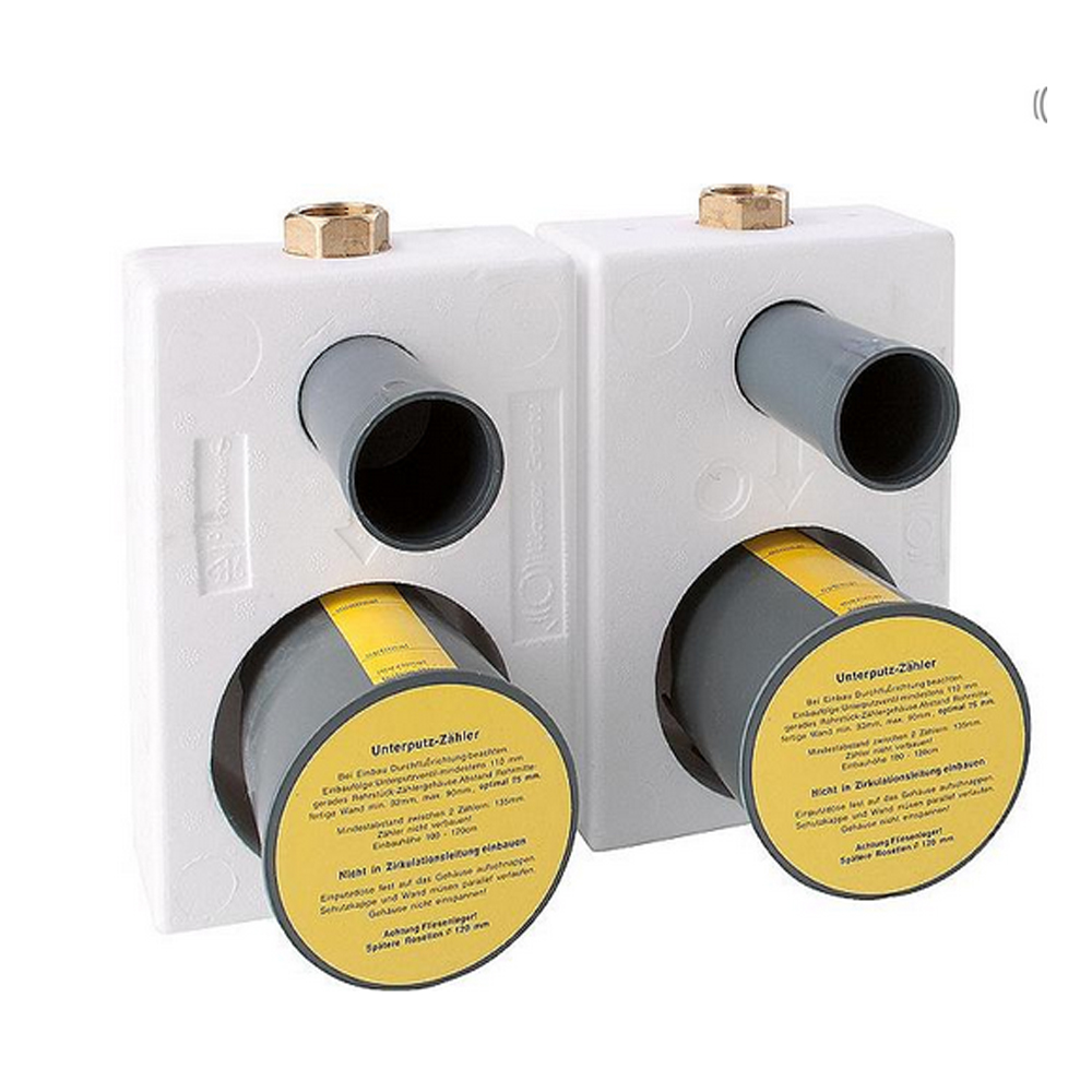 Wasserzähler-Montageblock TEC 3000 DN20 (3/4'') Rotguss für Koax Zähler