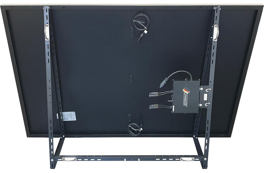 Balkonkraftwerk 800 Watt 2x PV Modul Mikrowechselrichter Full Black Halterung SOKW8650