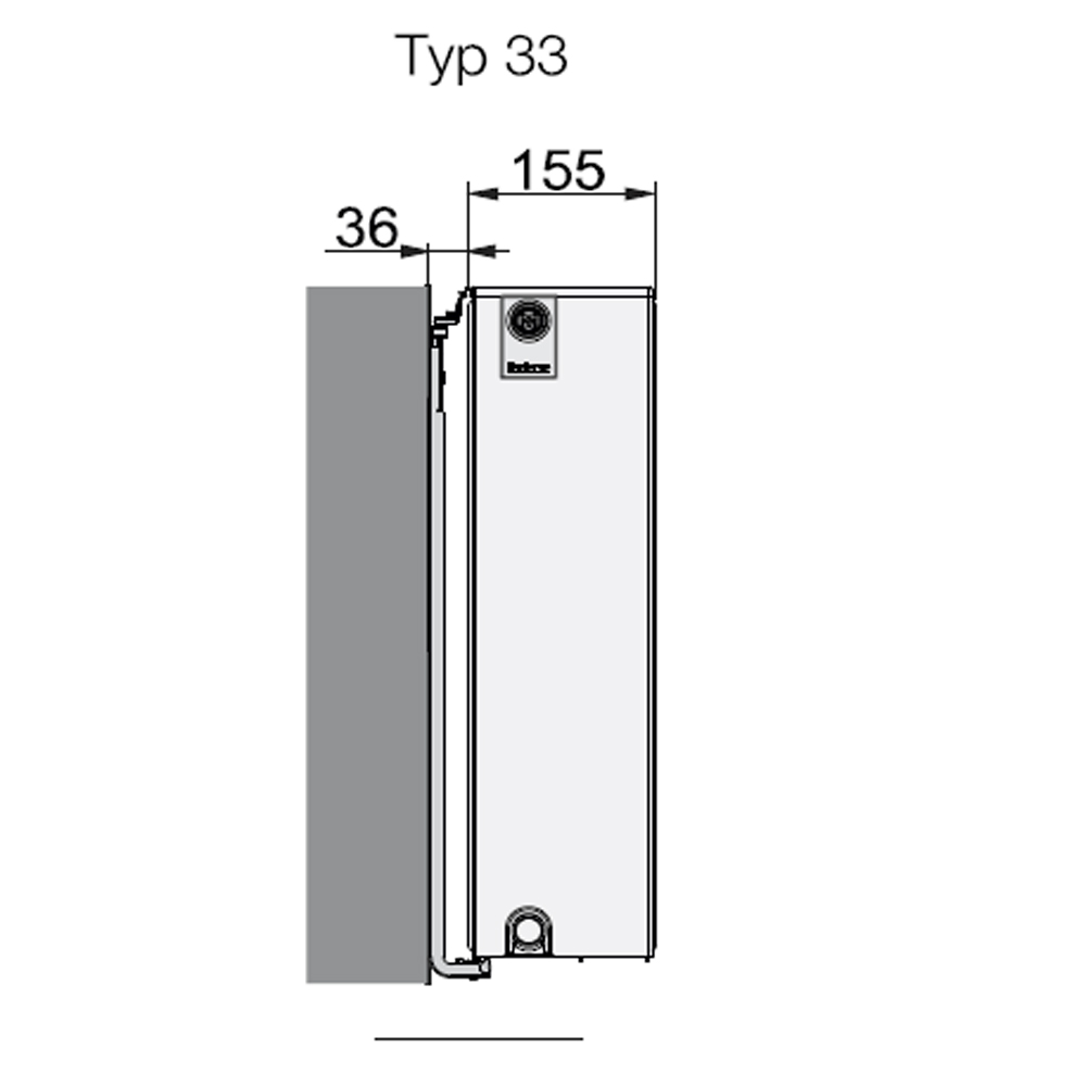 Buderus Logatrend C Profil Kompakt Flachheizkörper Typ 33 BH 300 seitliche Anschl