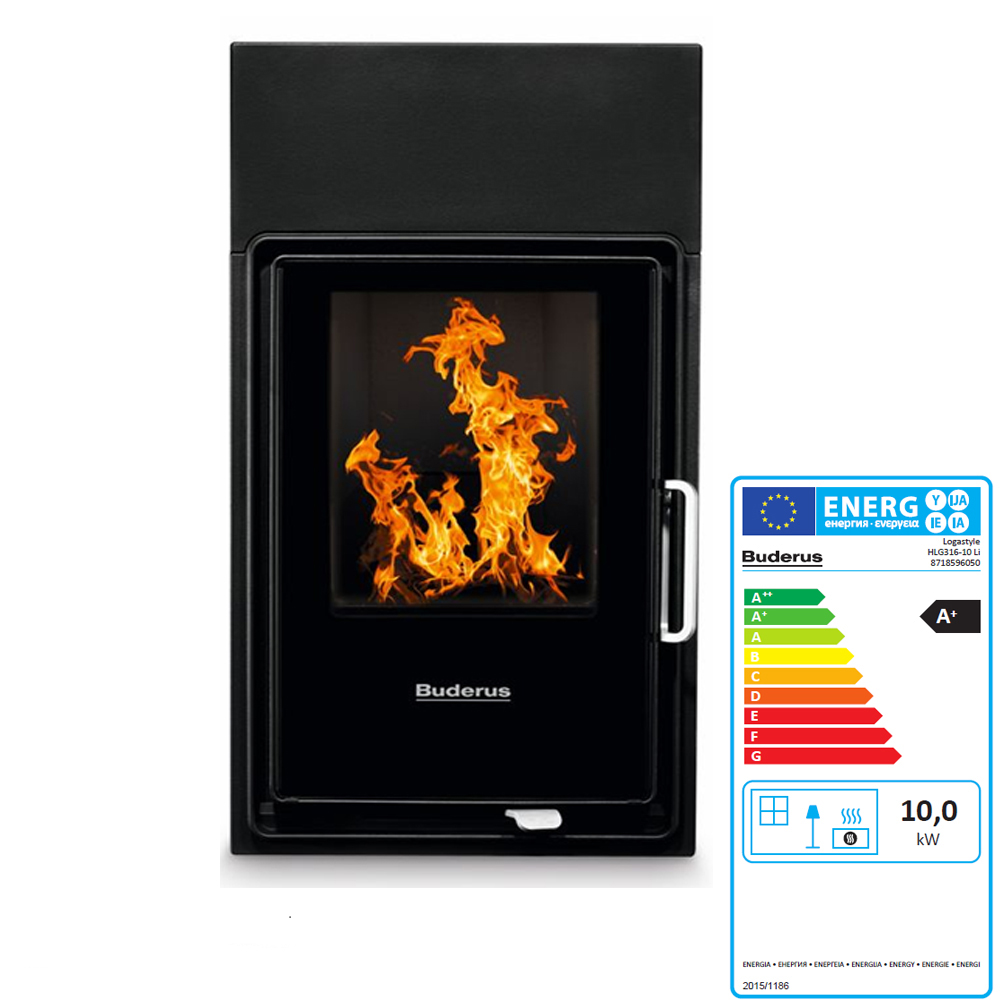Buderus Heizeinsatz HLG316 10 kW li Kuppel w 145 mm / Frontplatte 830 x 480 mm