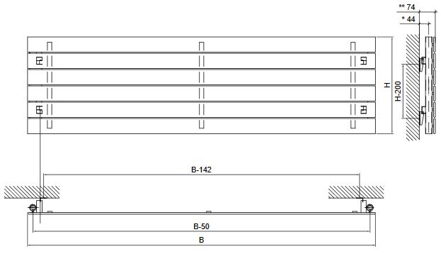 Design Paneelheizkörper horizontal Panio anthrazit Heizkörper Badheizkörper