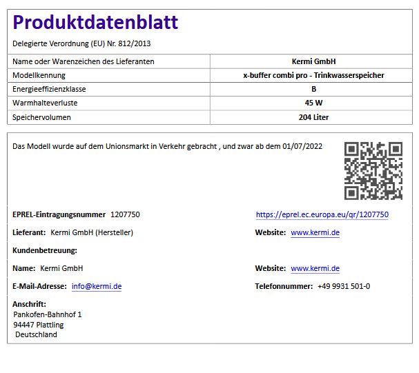 Kermi x-buffer combi pro Regelung Speicher-Systemeinheit für Wärmepumpen W30295