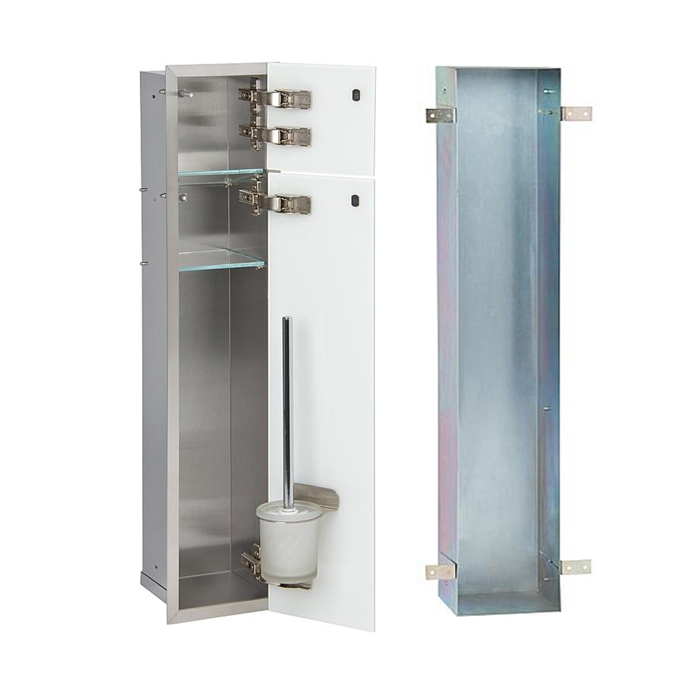 WC Wandcontainer graue Glastür rechts WC Einbauschrank Einbaurahmen Unterputz WC Wandcontainer graue Glastür rechts WC Einbauschrank Einbaurahmen Unterputz