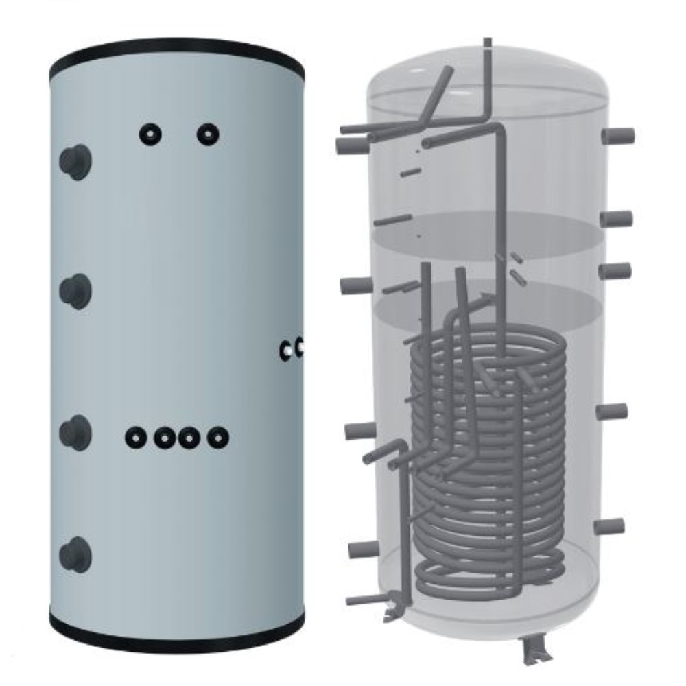 Sonnenkraft Systemspeicher FWSS 800 L inkl. Isolierung Register Pufferspeicher