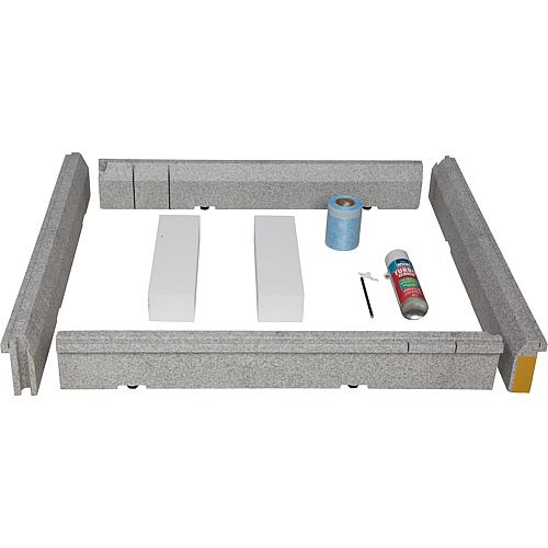 V&B Duschwanne Architectura MetalRim 90 x 90 x1,5 cm Ablauf Installations-Set