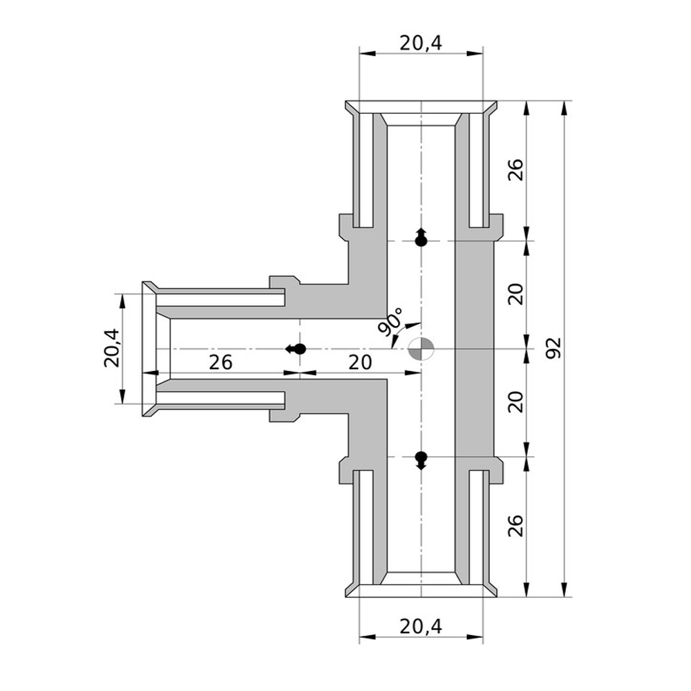 Wavin Tigris K1  K5 Pressfitting Verbundrohr T-Stück 16 20 25 32 40 50 63 mm